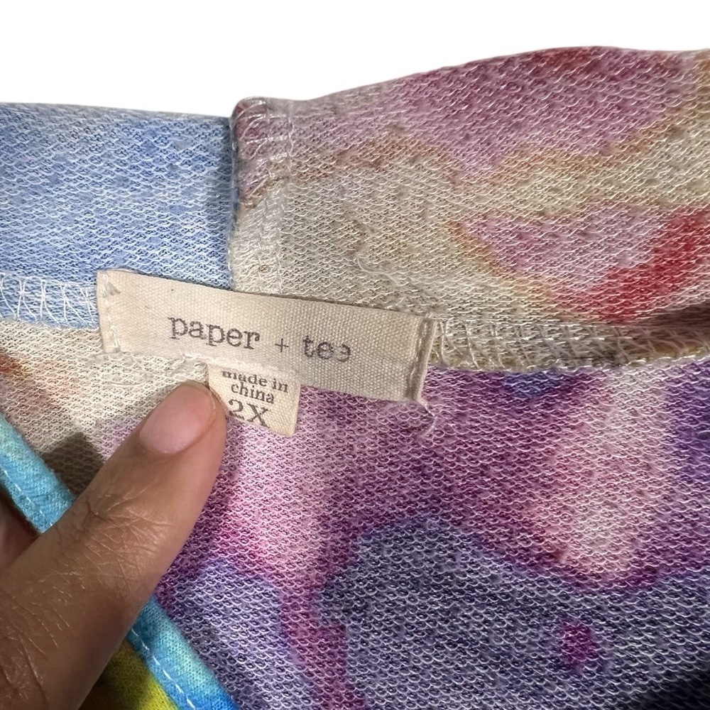 Paper & Tea Cropped Tie Dye Hoodie Top Size 2X - Picture 3 of 3